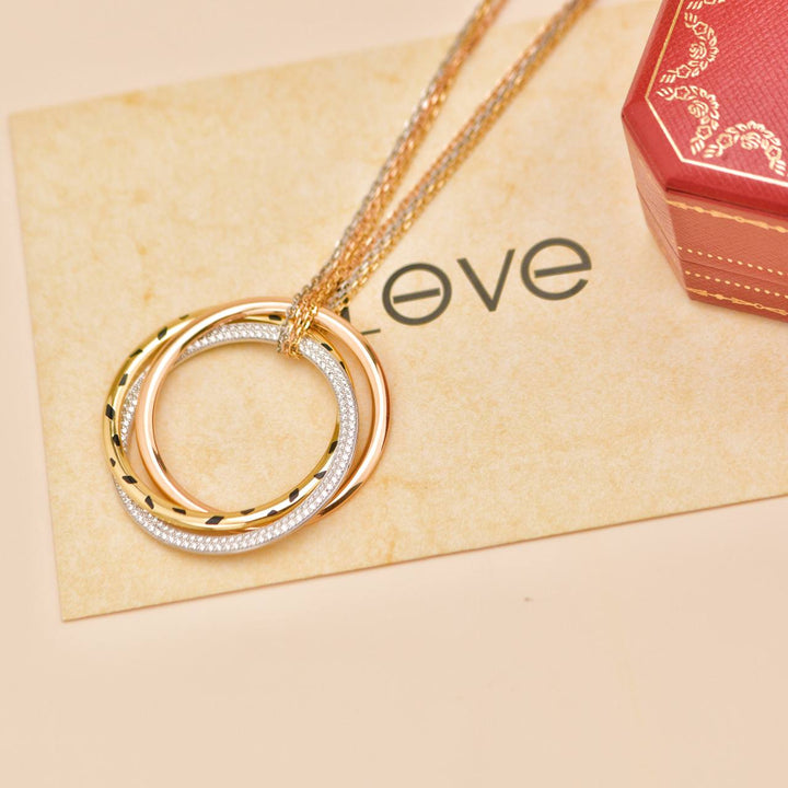 Preloved Cartier Trinity Panthère Diamond 18K Gold Necklace