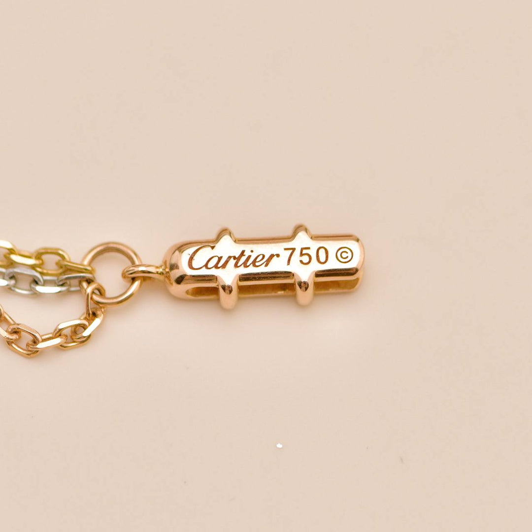 Preloved Cartier Trinity Panthère Diamond 18K Tri Coloured Gold Necklace