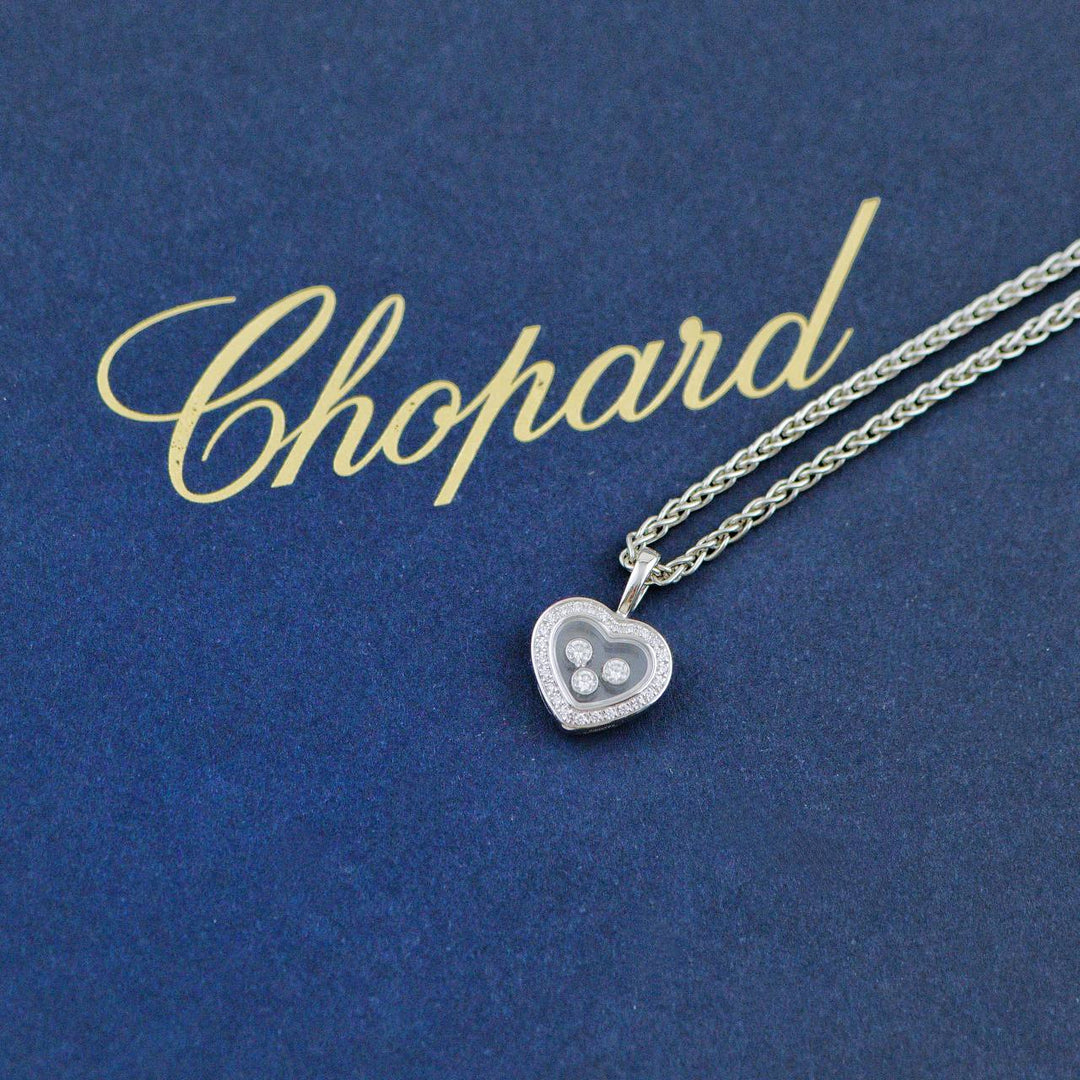Preowned Chopard Happy Diamonds 18K White Gold Necklace