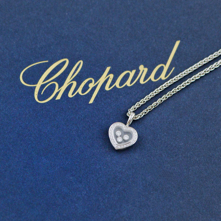 Preowned Chopard Happy Diamonds 18K White Gold Necklace