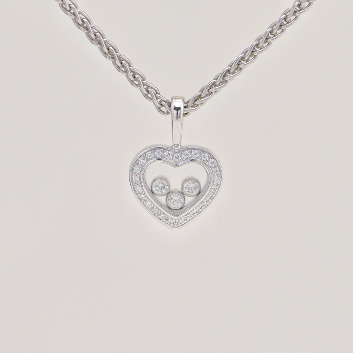 Second Hand Chopard Happy Diamonds 18K White Gold Necklace