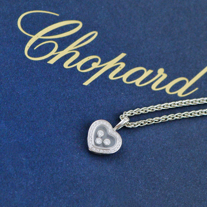 Used Chopard Happy Diamonds 18K White Gold Pendant Necklace