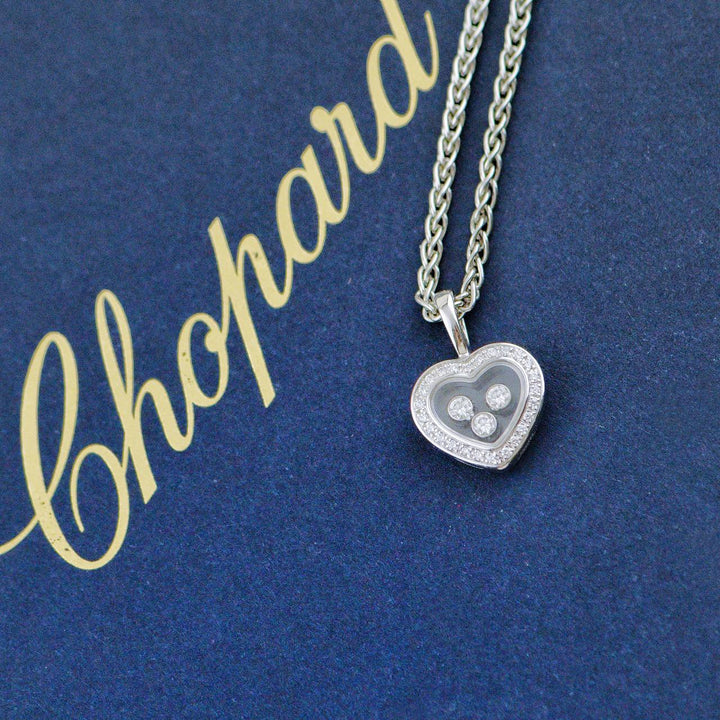 Preloved Chopard Happy Diamonds 18K White Gold Necklace