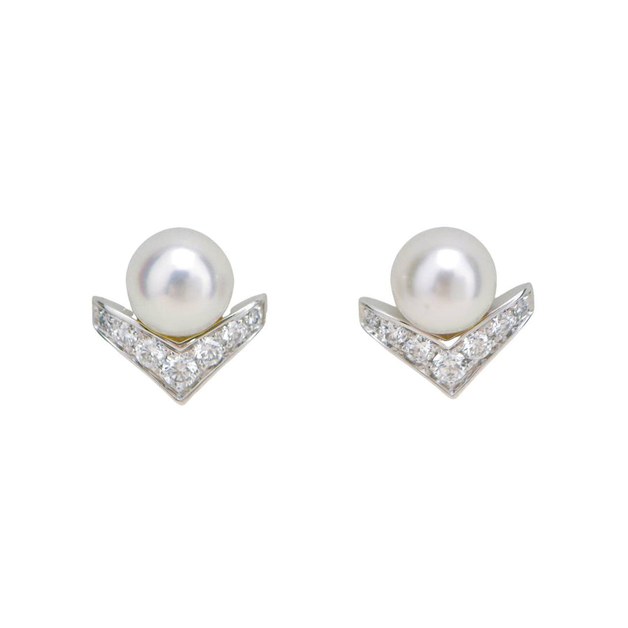 Preloved Chaumet Joséphine Aigrette de Pearls Diamond Earrings