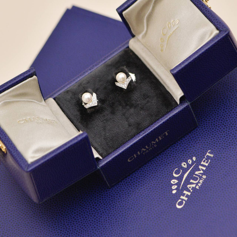 Preowned Chaumet Joséphine Aigrette de Pearls Diamond Earrings