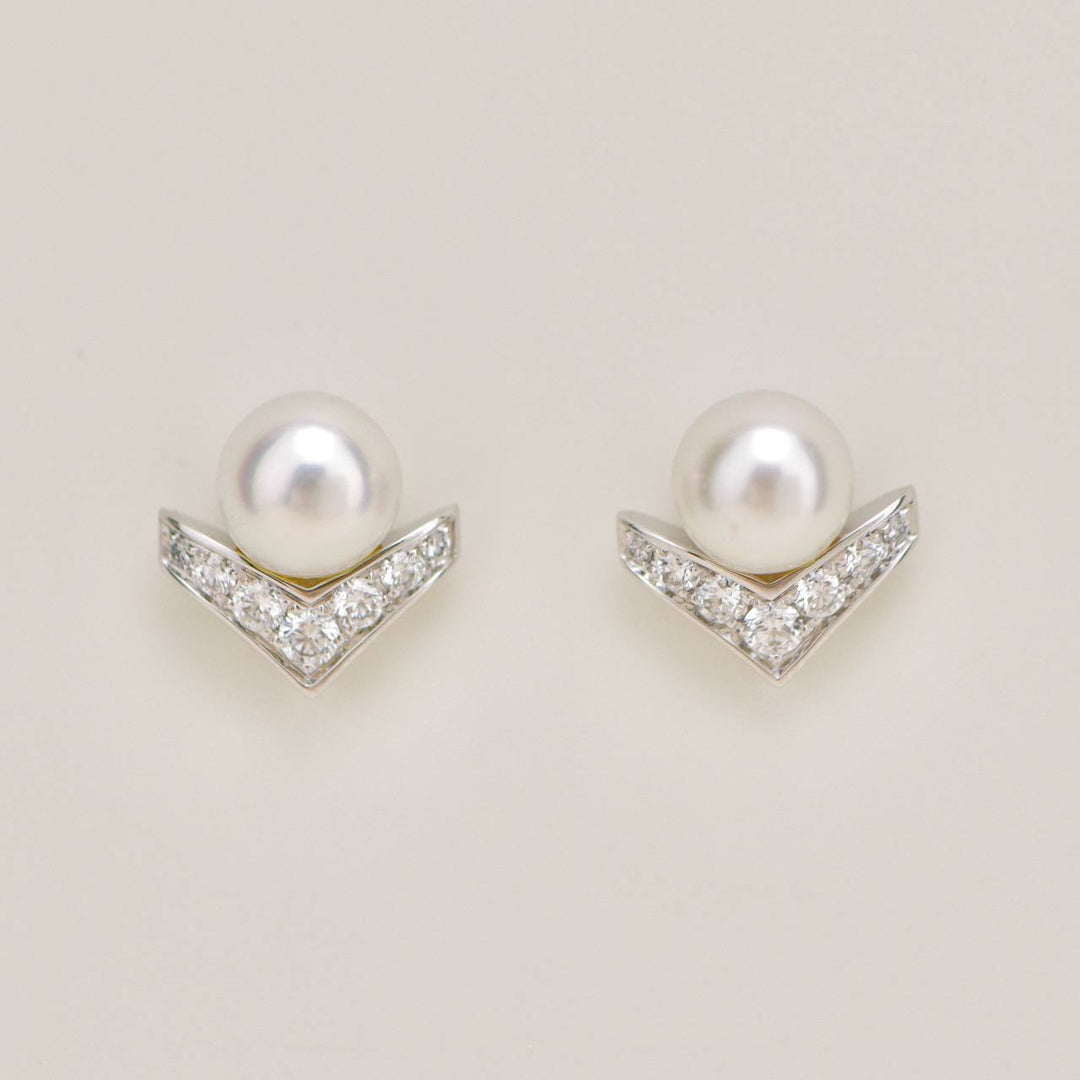 Preowned Chaumet Joséphine Aigrette de Pearls Diamond Stud Earrings