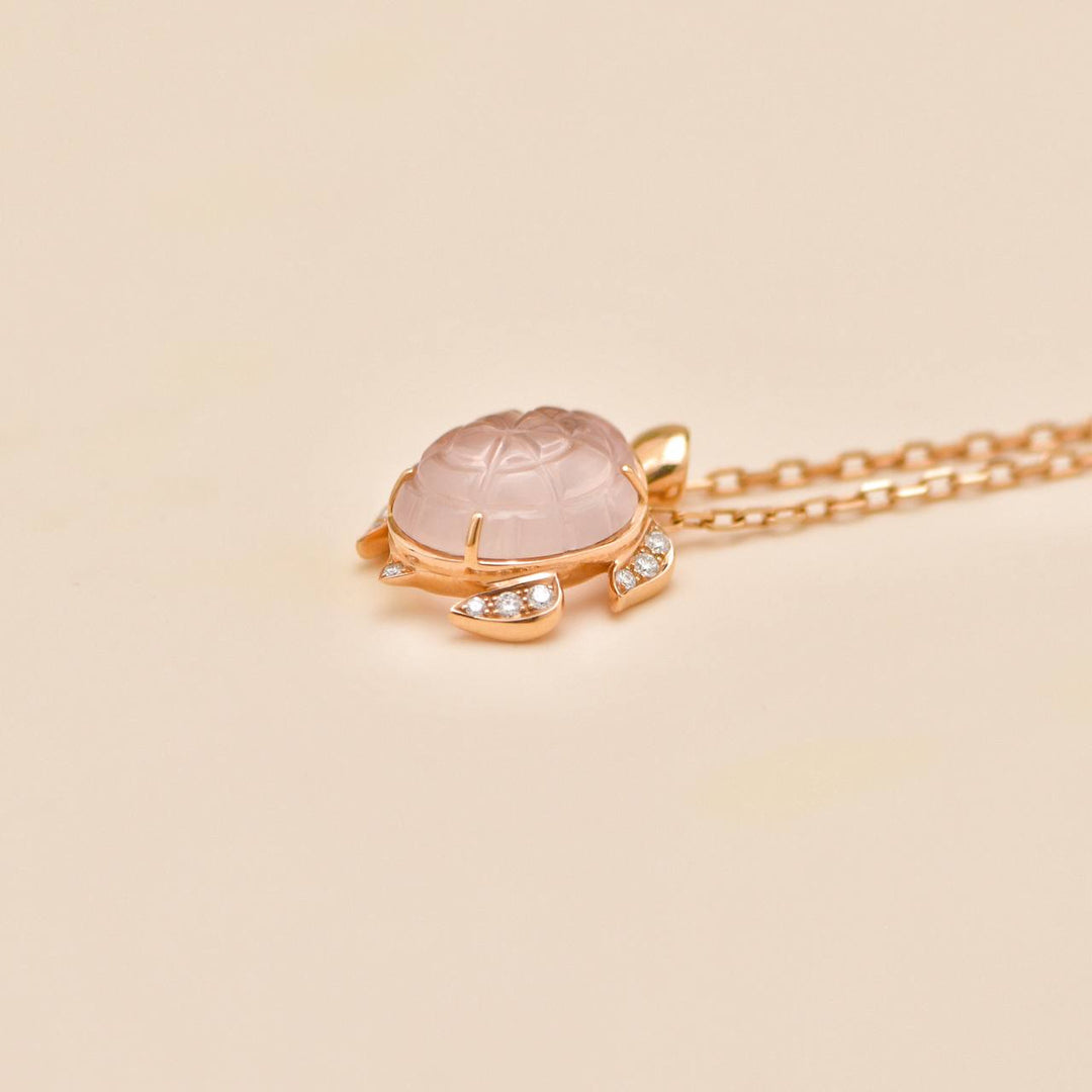 Preloved Boucheron Animaux Collection Quartz Diamond 18K Rose Gold Necklace