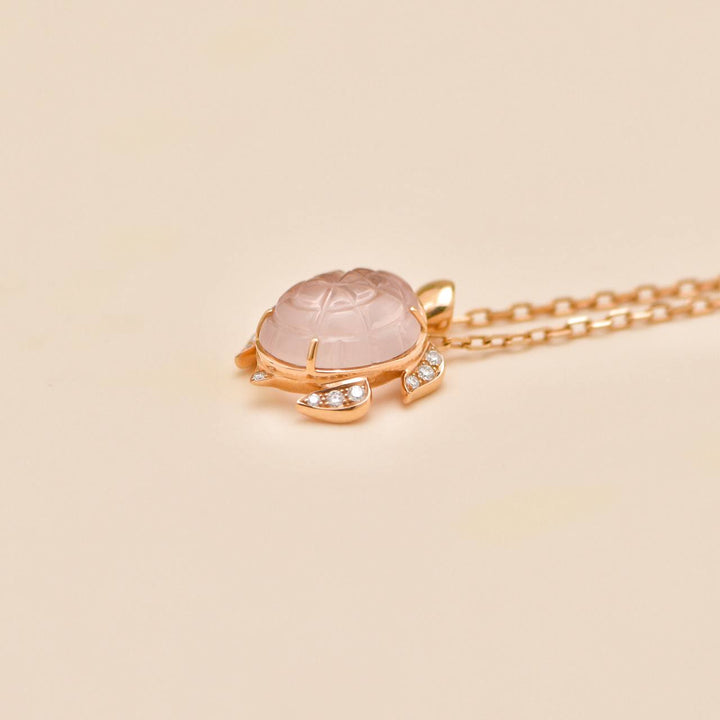 Preloved Boucheron Animaux Collection Quartz Diamond 18K Rose Gold Necklace