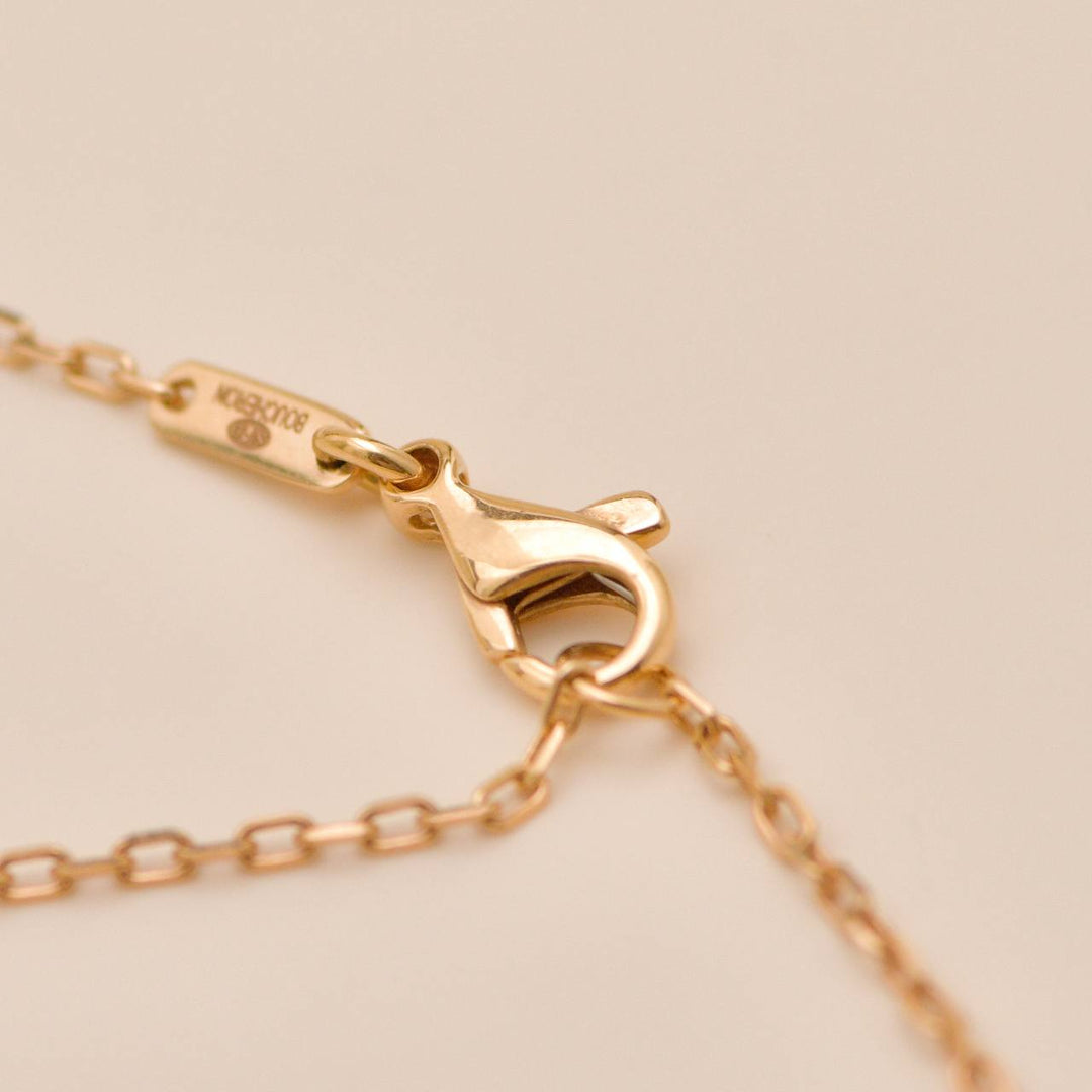 Boucheron Turtle Rose Quartz Diamond 18K Rose Gold Pendant Necklace