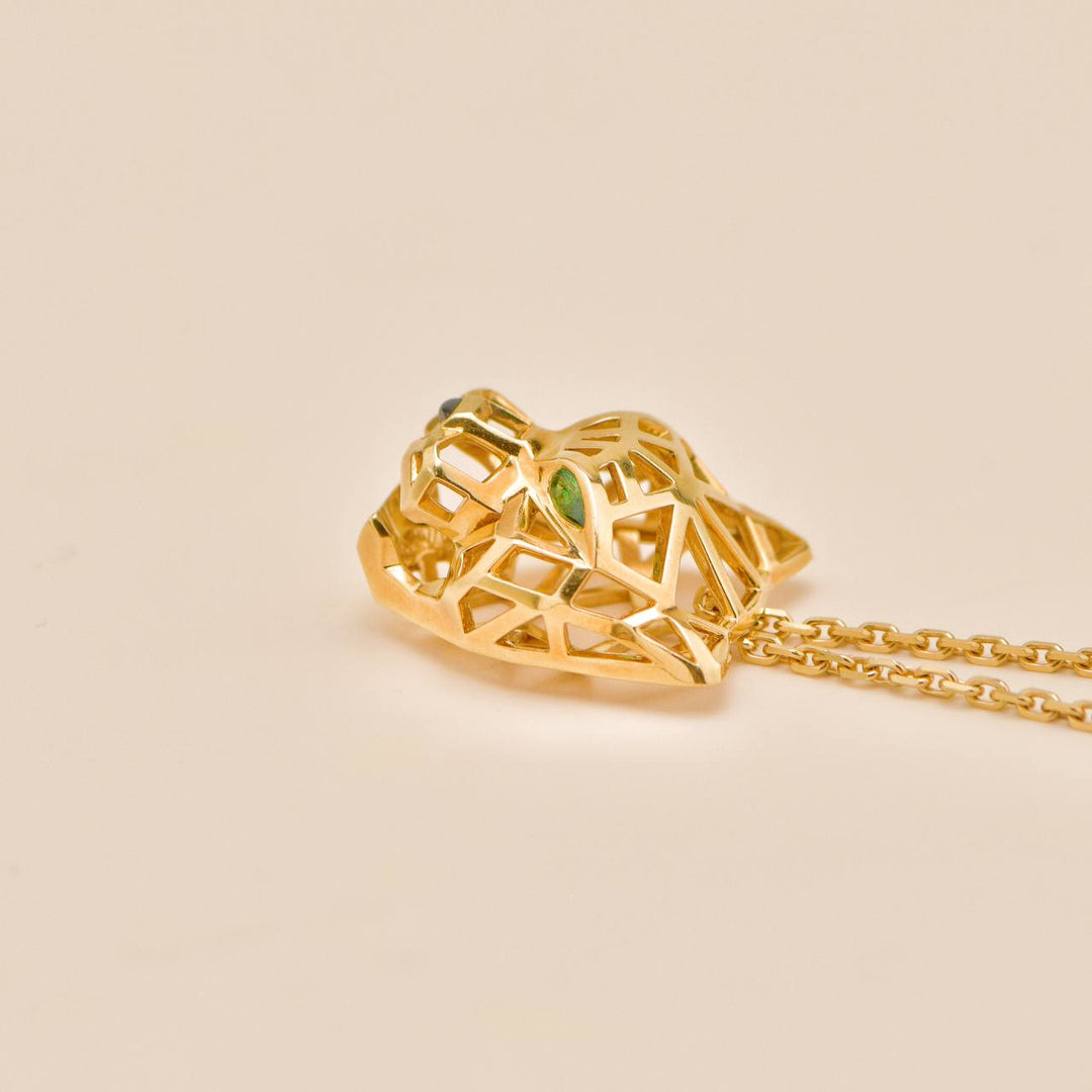 Second hand Cartier Panthère de Cartier Tsavorite Onyx 18K Gold Necklace