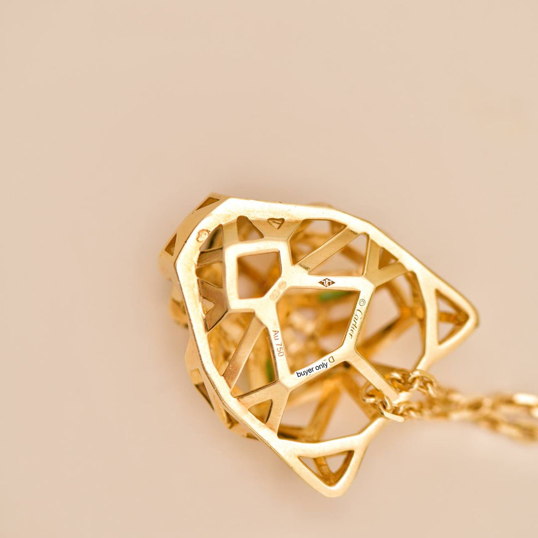 Used Cartier Panthère de Cartier Tsavorite Onyx 18K Gold Necklace