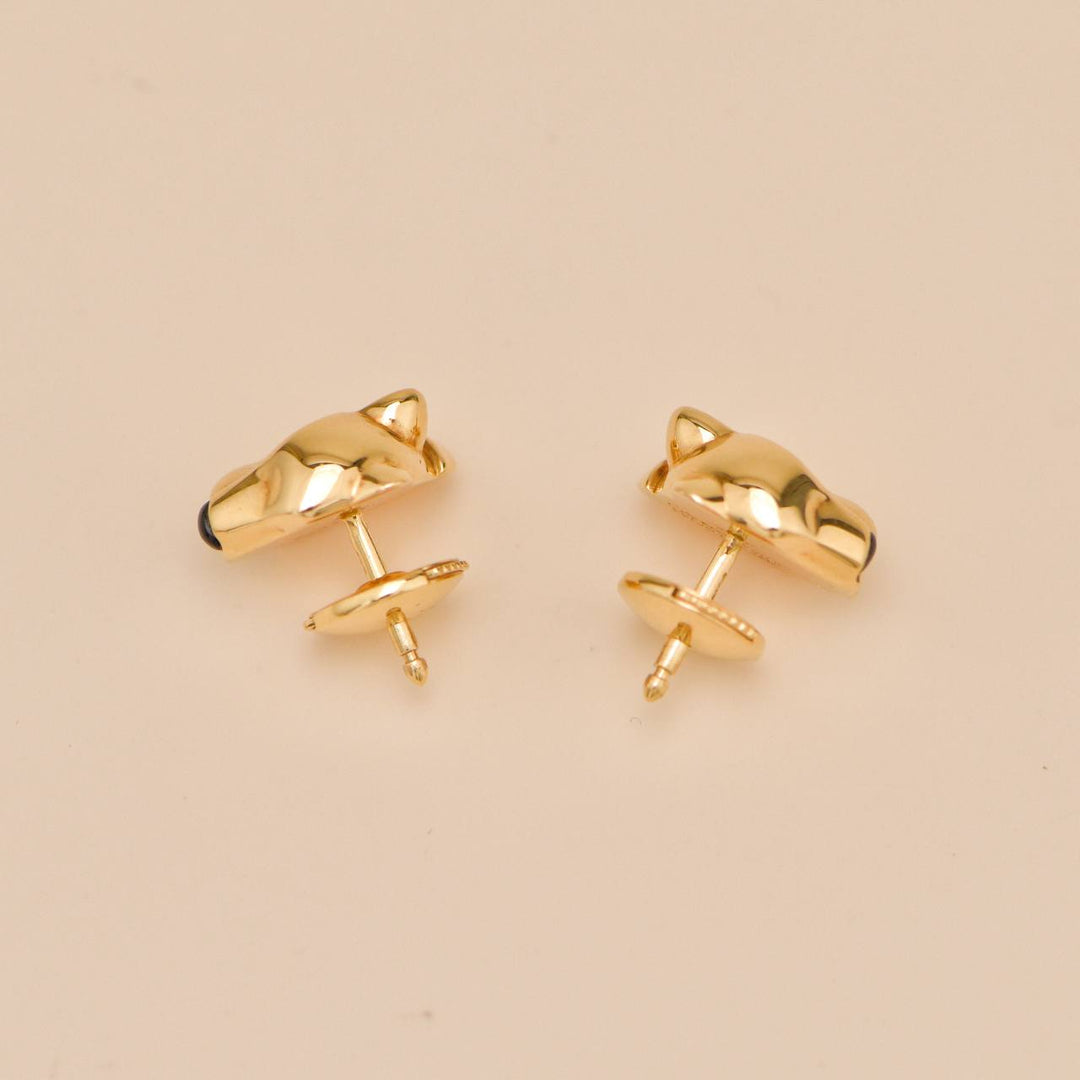 Preloved Cartier Panthère de Cartier Tsavorite Onyx 18K Yellow Gold Earrings