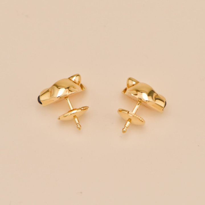 Preloved Cartier Panthère de Cartier Tsavorite Onyx 18K Yellow Gold Earrings