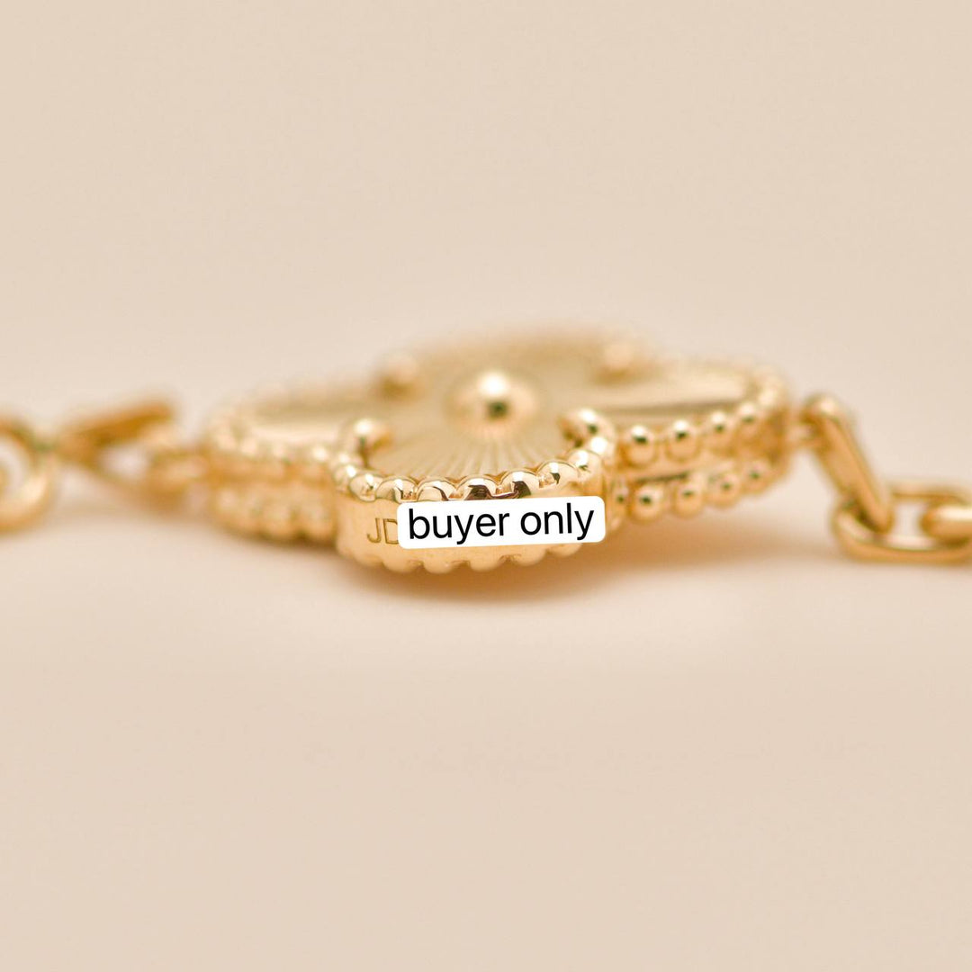 Preloved VCA Vintage Alhambra Guilloché 5 Motifs Bracelet 18K Yellow Gold