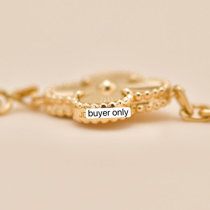 Preloved VCA Vintage Alhambra Guilloché 5 Motifs Bracelet 18K Yellow Gold