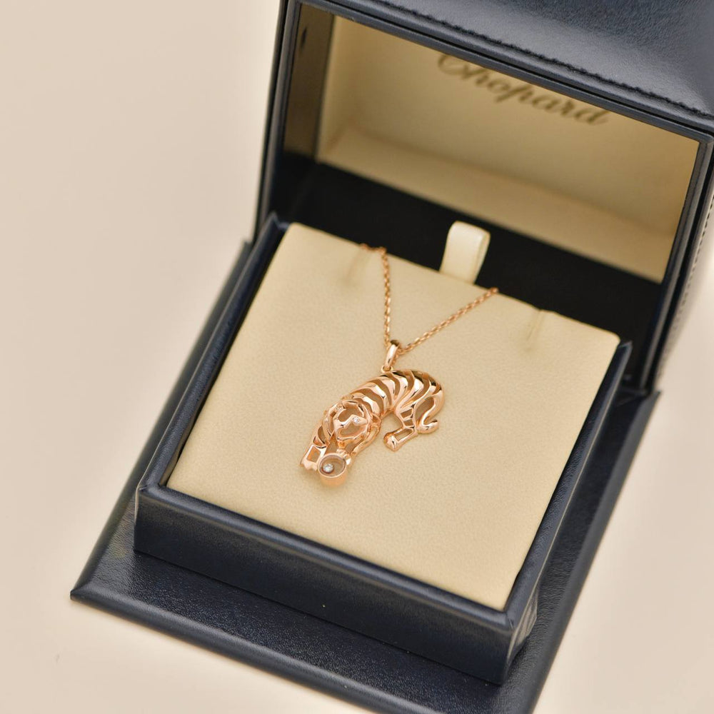 Preowned Chopard Happy Diamond Animals World 18K Rose Gold Pendant Necklace