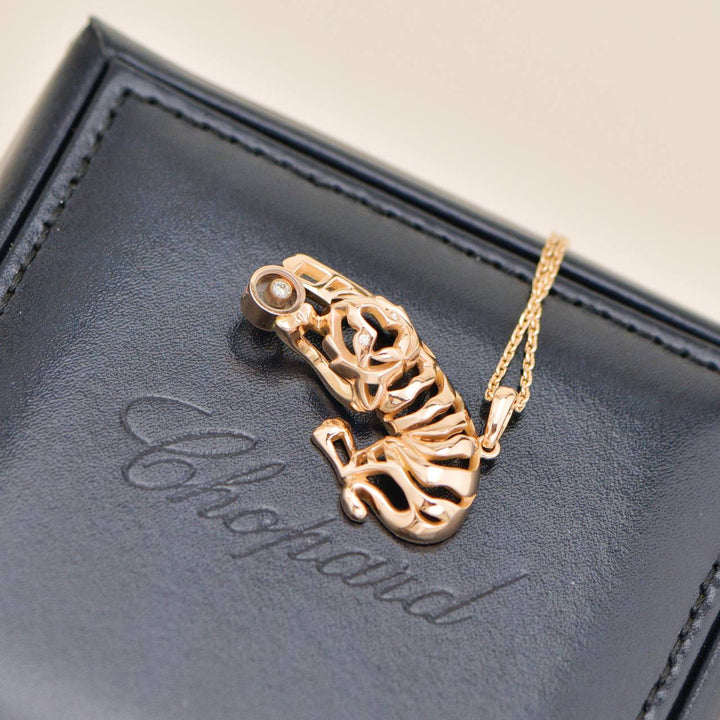 Second Hand Chopard Happy Diamond Animals World 18K Rose Gold Pendant Necklace