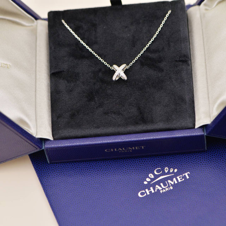 Second Hand Chaumet Jeux de Liens Diamond 18K White Gold Necklace