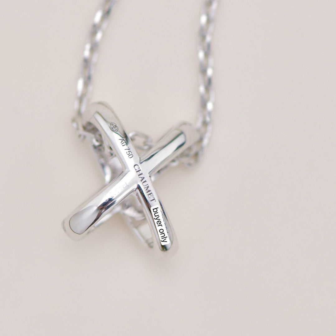 Second Hand Chaumet Jeux de Liens Diamond 18K White Gold Pendant Necklace