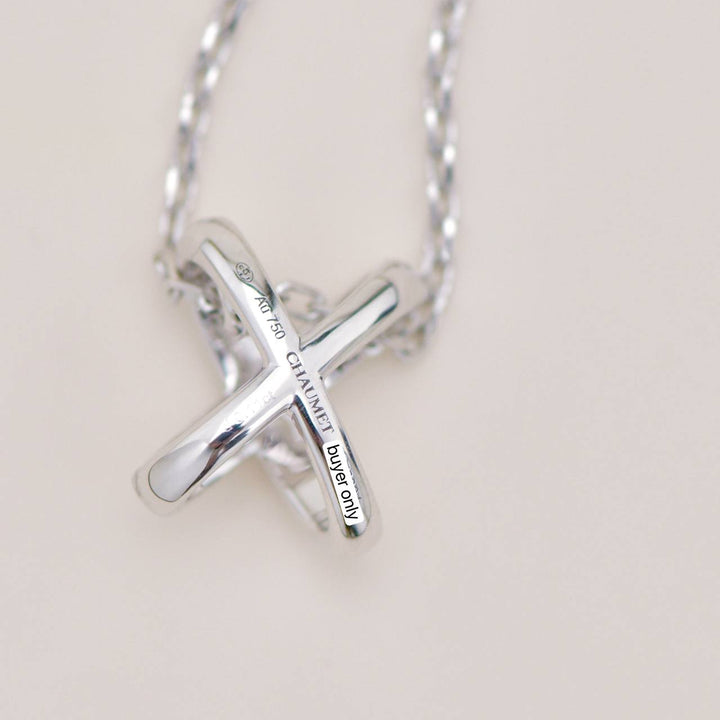Second Hand Chaumet Jeux de Liens Diamond 18K White Gold Pendant Necklace