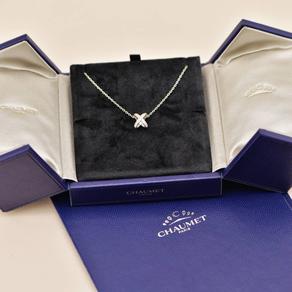 Preowned Chaumet Jeux de Liens Diamond 18K White Gold Necklace