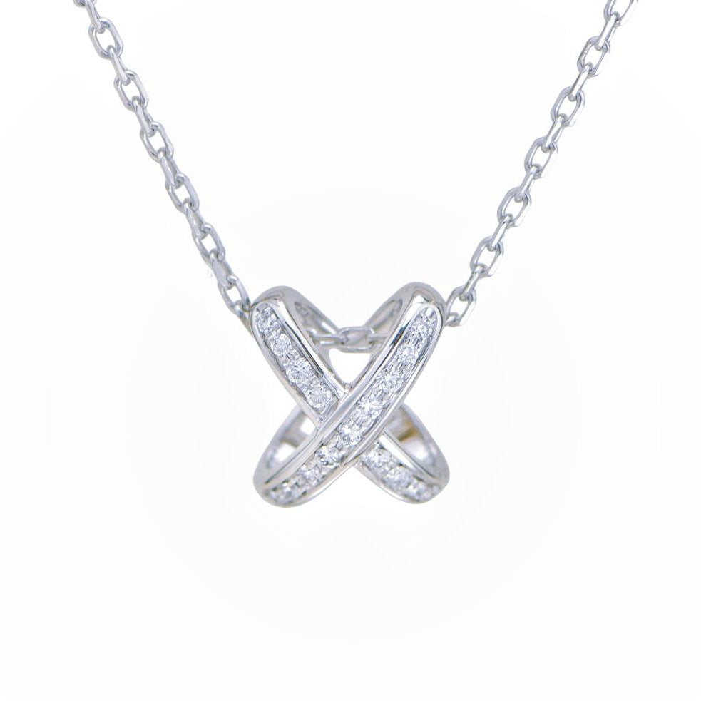 Preloved Chaumet Jeux de Liens Diamond 18K White Gold Necklace