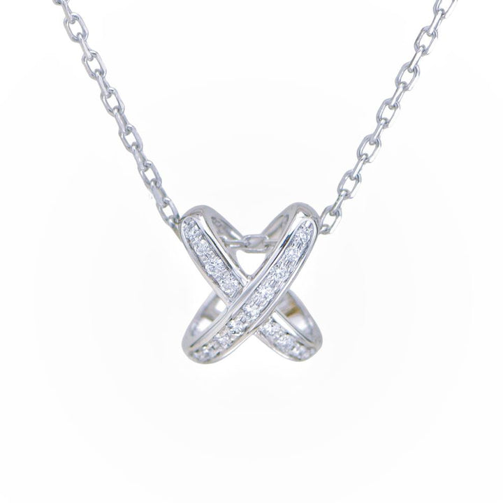 Preloved Chaumet Jeux de Liens Diamond 18K White Gold Necklace