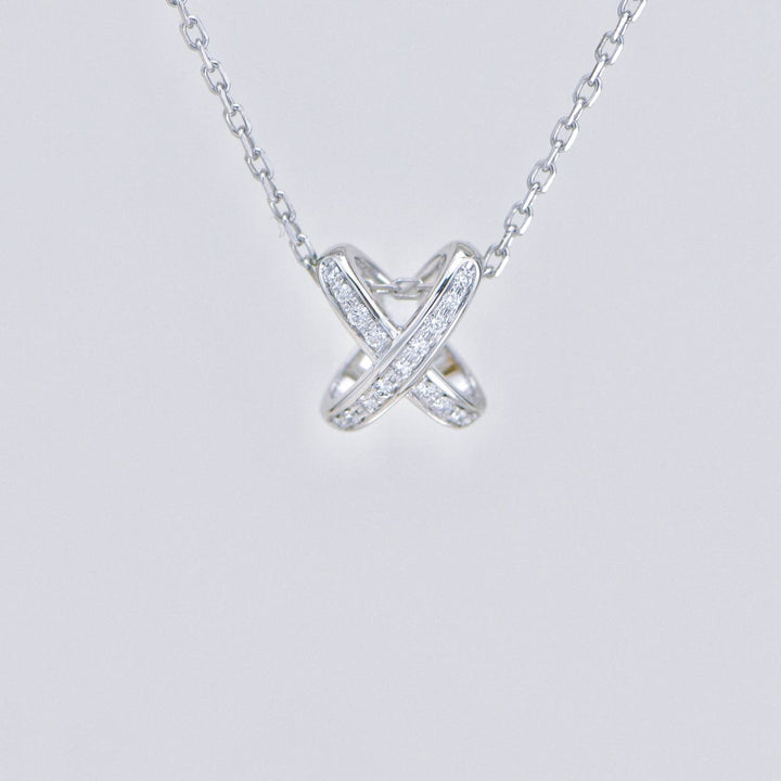 Preowned Chaumet Jeux de Liens Diamond 18K White Gold Pendant Necklace