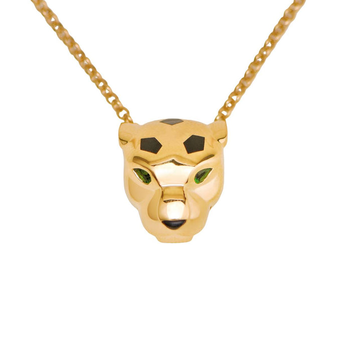 Preloved Cartier Panthère de Cartier Tsavorite Onyx 18K Yellow Gold Pendant Necklace