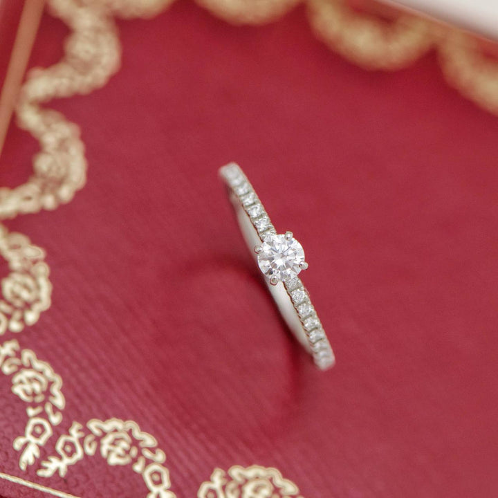 Used Cartier Etincelle de Cartier Solitaire Diamond Platinum Ring Size 51