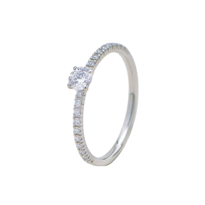 Preloved Cartier Etincelle de Cartier Solitaire Diamond Platinum Ring Size 51