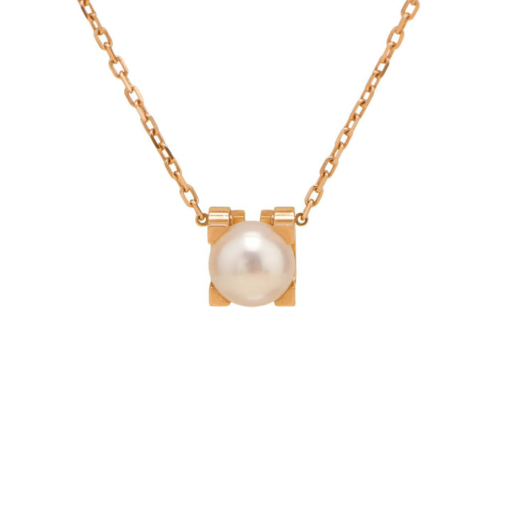 Preloved Authentic Full set Cartier C de Cartier Necklace Akoya Pearl 18K Rose Gold 