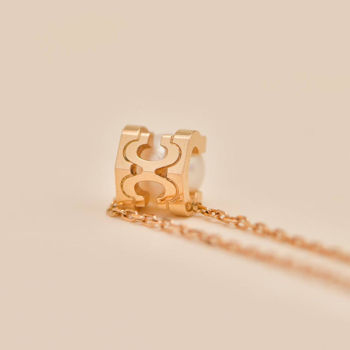 Used Full Set Authentic Cartier C de Cartier Necklace Akoya Pearl 18K Rose Gold 