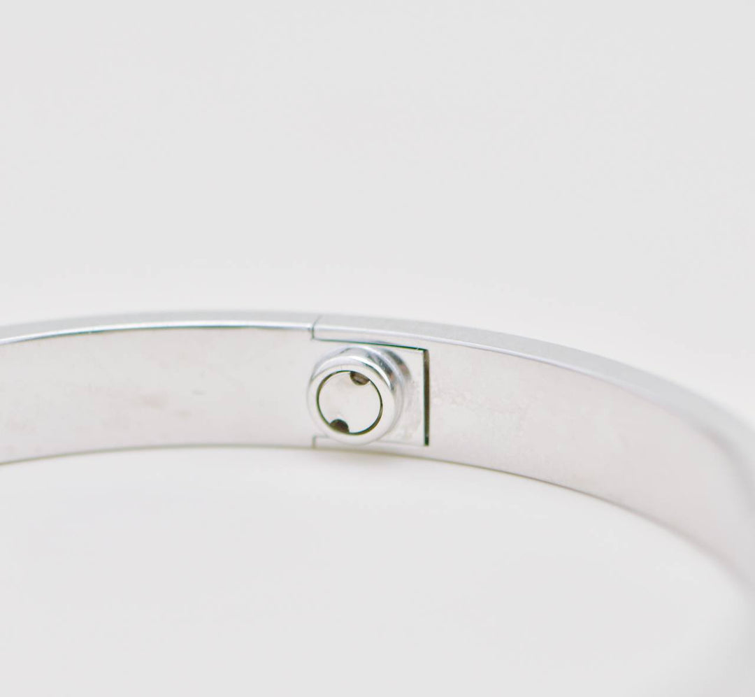 Used Authentic Full set Cartier Love 4 Diamond Bracelet 18K White Gold 