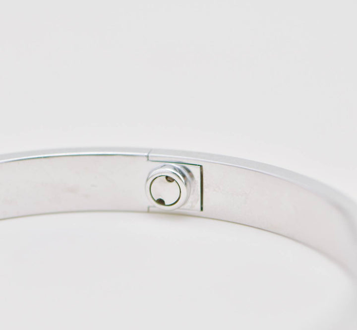 Used Authentic Full set Cartier Love 4 Diamond Bracelet 18K White Gold 