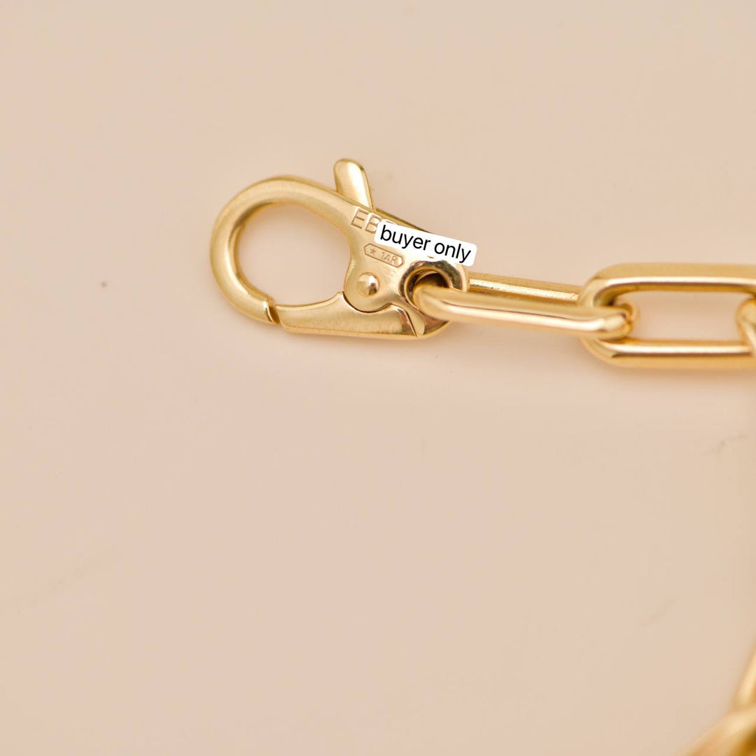 Preowned Authentic Cartier Santos de Cartier Chain Bracelet Medium Model 18K Yellow Gold Full set