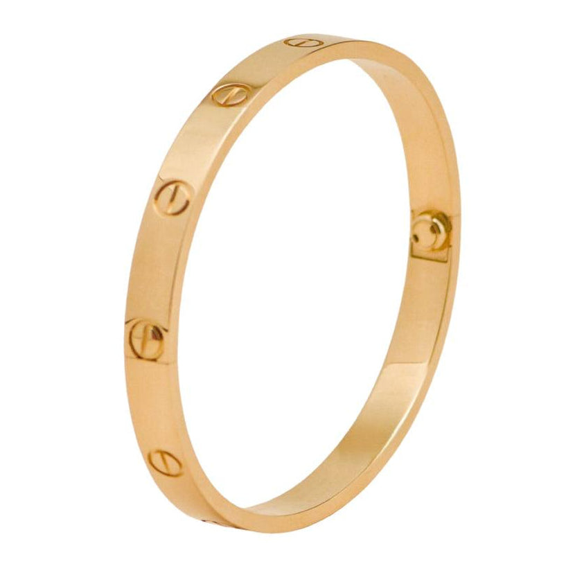 Preloved Authentic Full Set Cartier Love Classic Model Bracelet Size 17 18K Yellow Gold