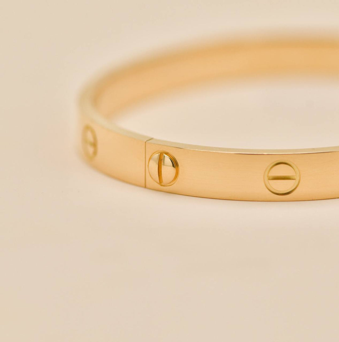 Preowned Authentic Full Set Cartier Love Classic Bracelet 18K Yellow Gold