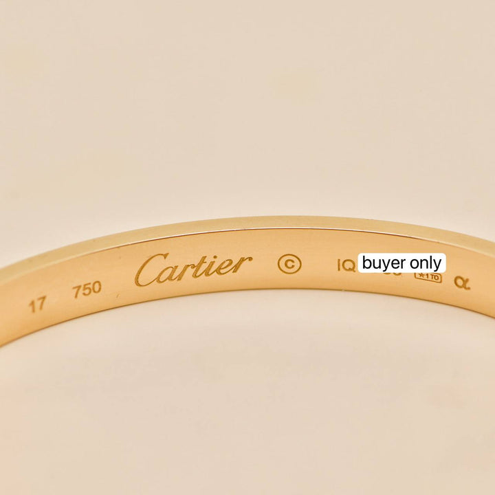 Second Hand Authentic Full Set Cartier Love Classic Bracelet 18K Yellow Gold