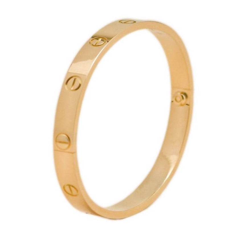 Preloved Authentic Full Set Cartier Love Classic Model Bracelet Size 17 18K Yellow Gold