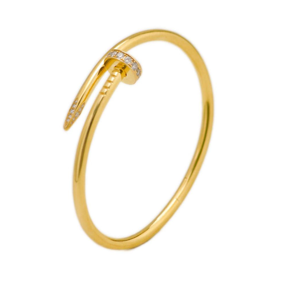 Preloved Authentic Full Set Cartier Juste un Clou Classic Model Size 17 Diamonds 18K Yellow Gold