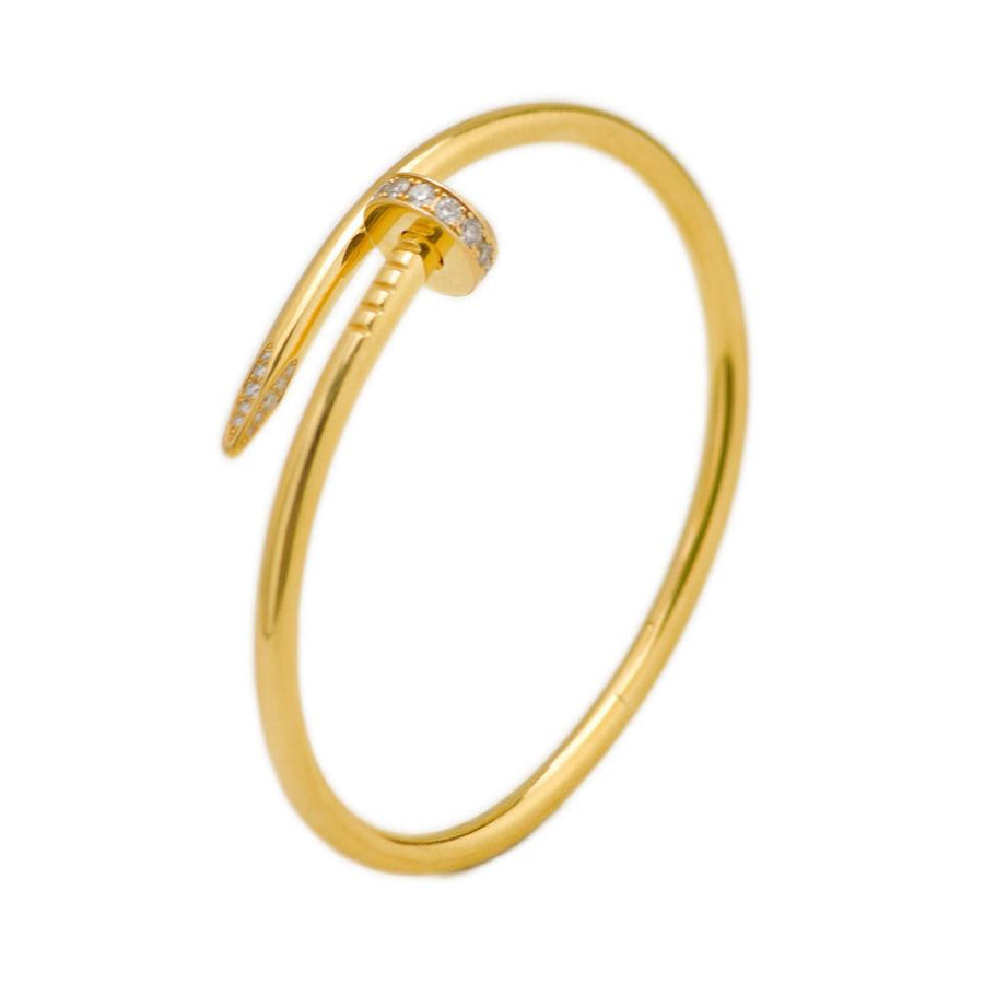 Preloved Authentic Full Set Cartier Juste un Clou Classic Model Size 17 Diamonds 18K Yellow Gold