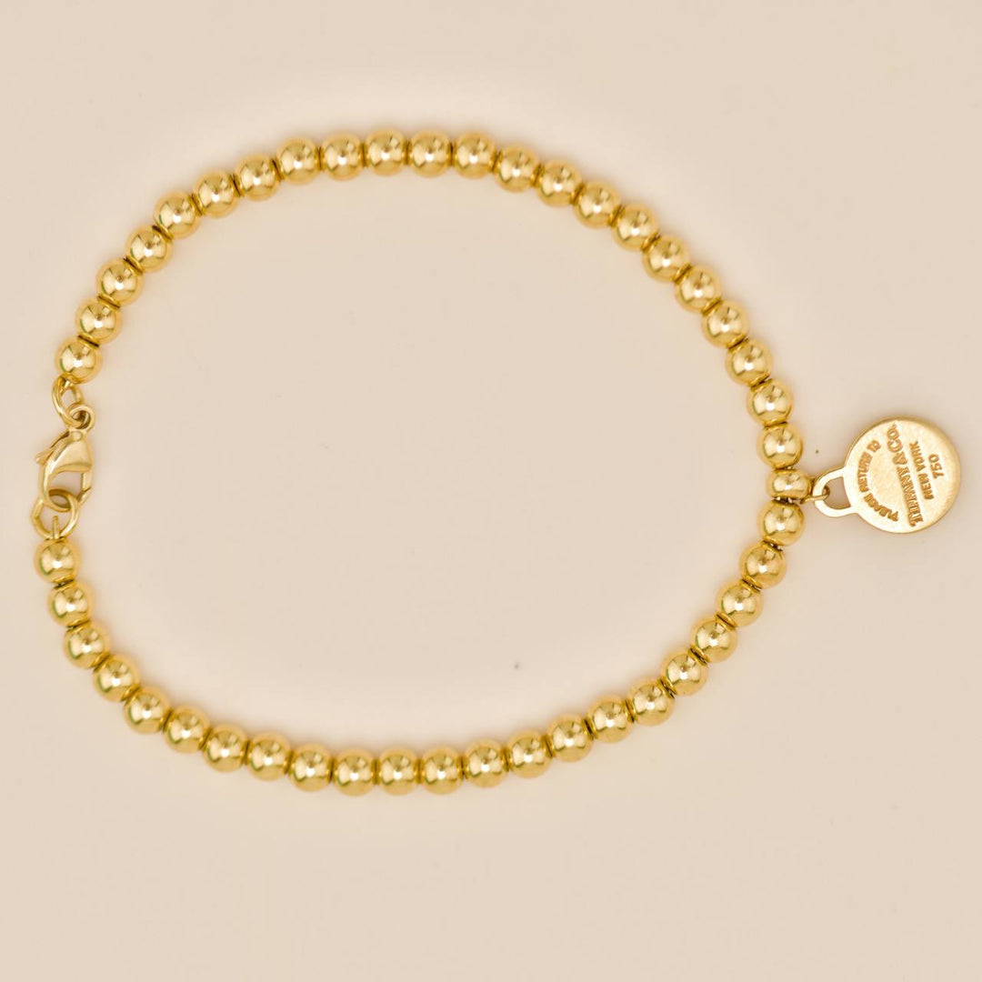 Preloved Authentic Tiffany & Co. Return to Tiffany Bead Bracelet 18K Yellow Gold