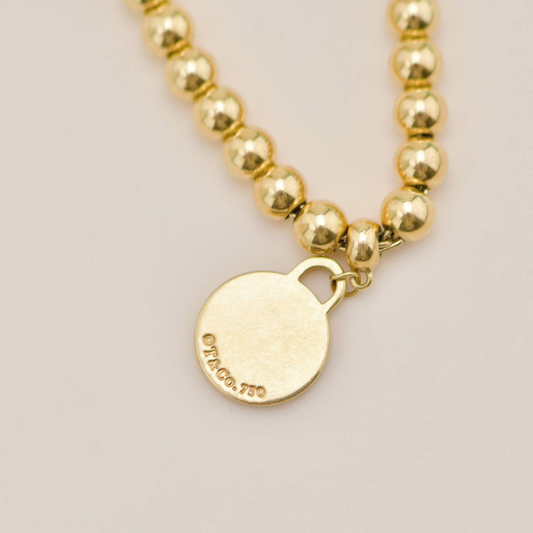 Second Hand Authentic Tiffany & Co. Return to Tiffany Bead Bracelet 18K Yellow Gold