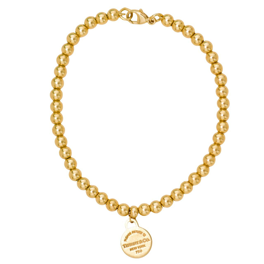 Preloved Authentic Tiffany & Co. Return to Tiffany Bead Bracelet 18K Yellow Gold