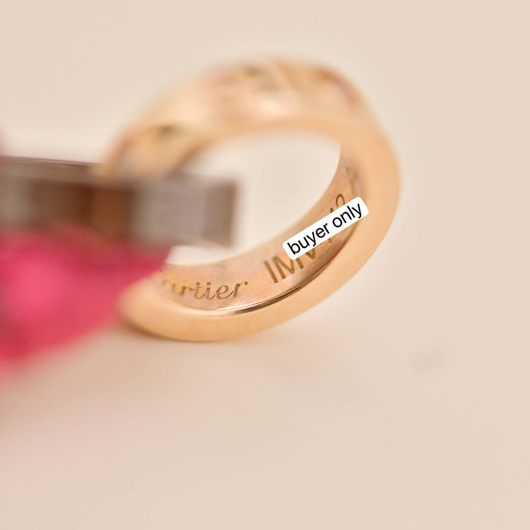 Preowned Authentic Full Set Cartier Love Red Silk Cord Bracelet 4 Diamond Ceramic 18K Rose Gold