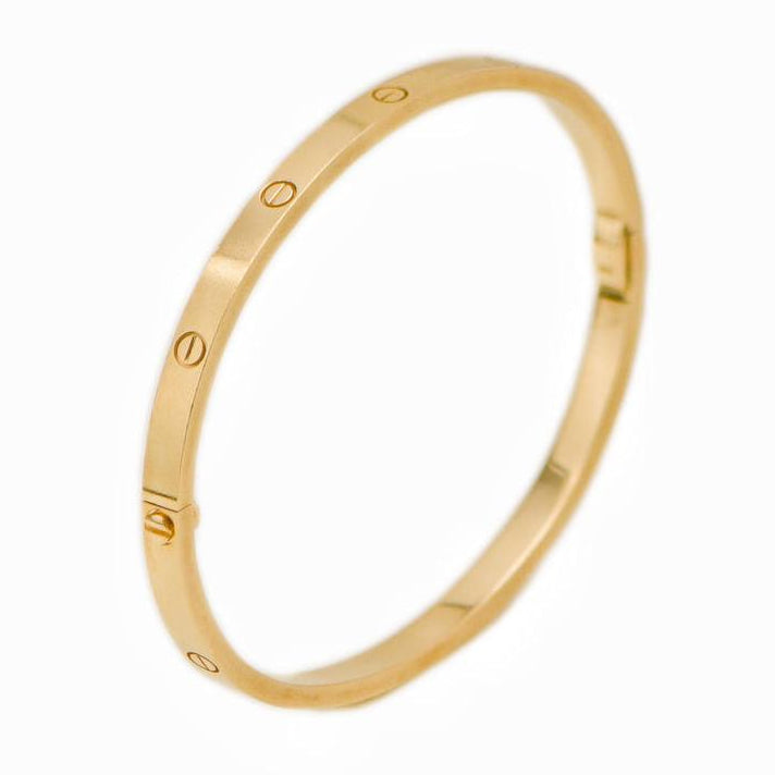 Preloved Authentic Full set Cartier Love Small Model Bracelet Size 17 18K Yellow Gold