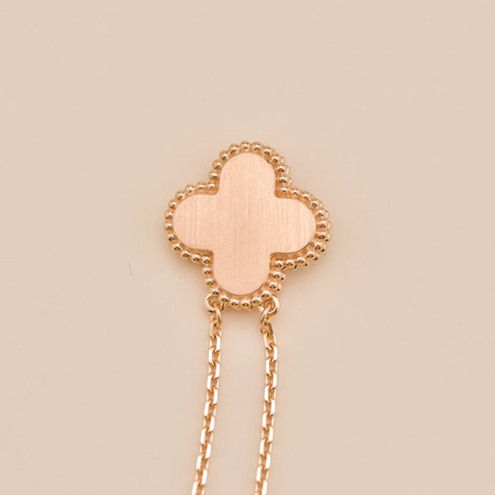 Brand New Authentic Full Set Van Cleef & Arpels 2025 Holiday Pendant Pink Mother of Pearl 18K Rose Gold