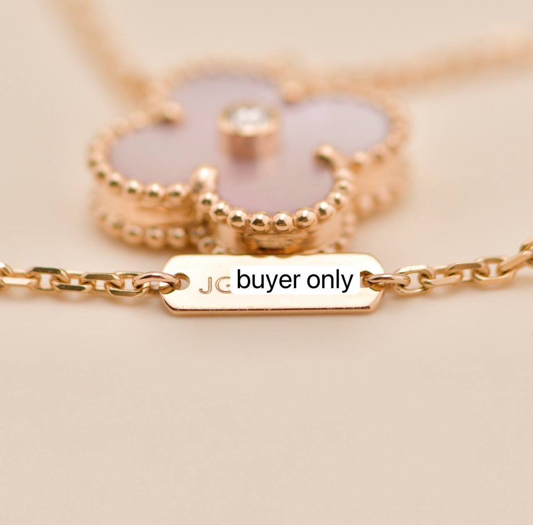 Brand New Authentic Full Set VCA 2025 Holiday Pendant Pink Mother of Pearl 18K Rose Gold