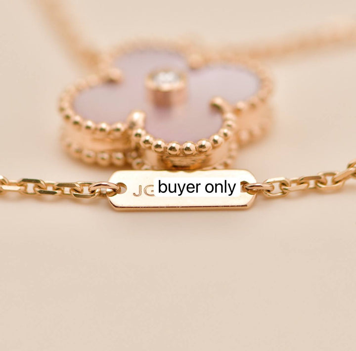 Brand New Authentic Full Set VCA 2025 Holiday Pendant Pink Mother of Pearl 18K Rose Gold